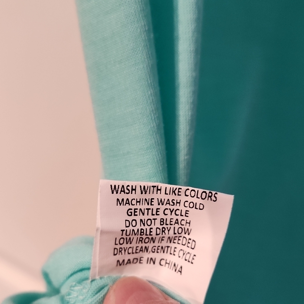Mint green Square Neck Pleated Blouse size Medium - Picture 5 of 7